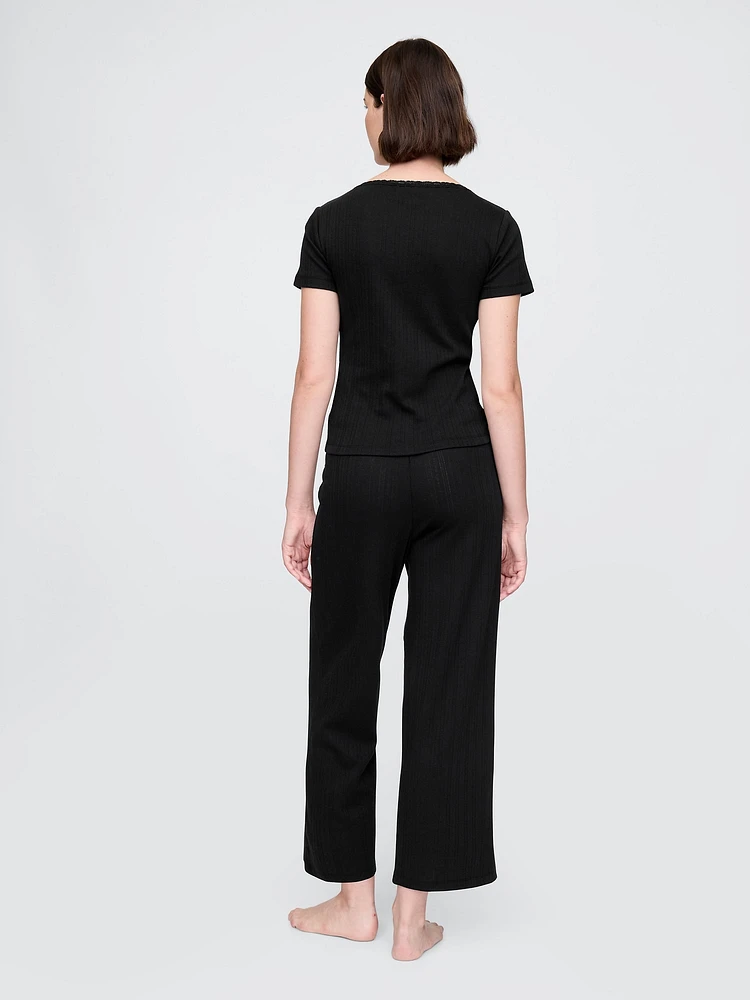 Pointelle Crop PJ Pants