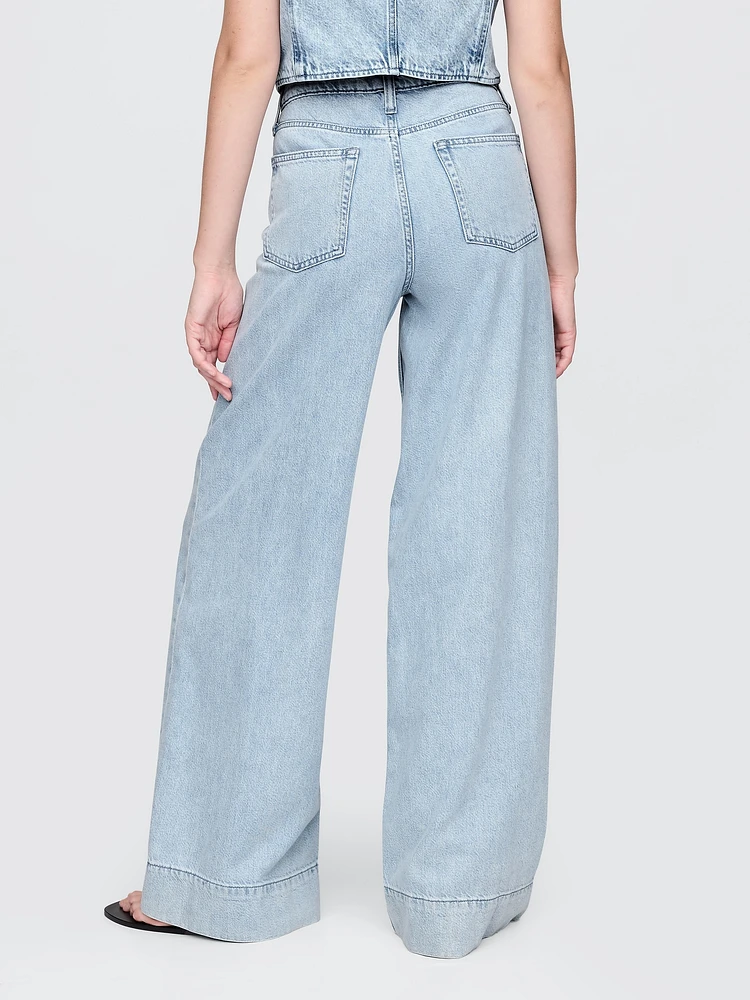 Mid Rise UltraSoft Denim Baggy Trousers