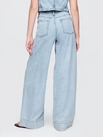 Mid Rise UltraSoft Denim Baggy Trousers