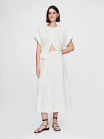 Cotton Gauze Tiered Maxi Skirt