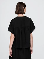 Crinkle Gauze Dolman Shirt