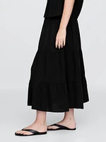 Crinkle Gauze Tiered Maxi Skirt