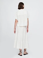 Cotton Gauze Tiered Maxi Skirt