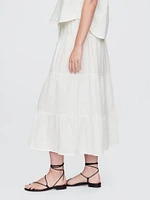 Cotton Gauze Tiered Maxi Skirt