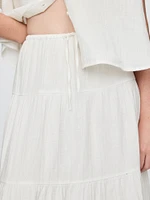 Cotton Gauze Tiered Maxi Skirt