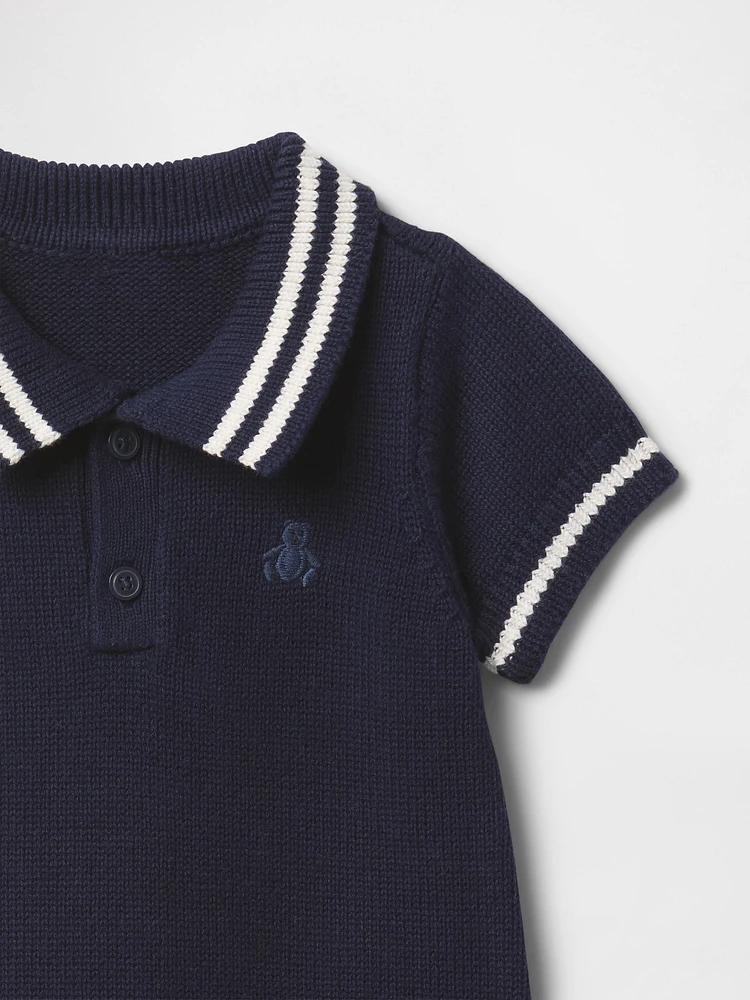 Baby Polo Shirt Sweater Shorty One-Piece
