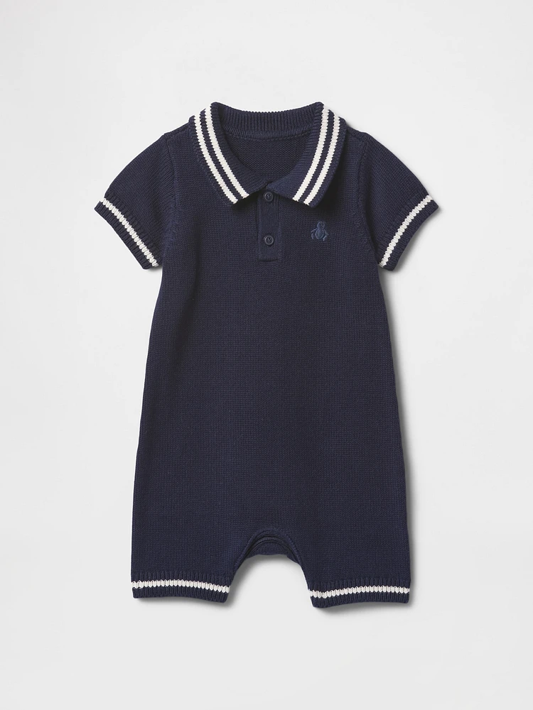 Baby Polo Shirt Sweater Shorty One-Piece