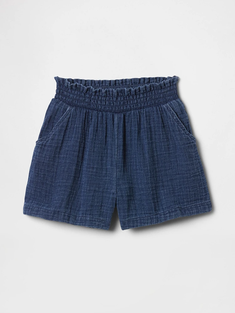 Baby & Toddler Crinkle Gauze Denim Pull-On Shorts