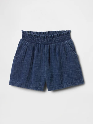 Baby & Toddler Crinkle Gauze Denim Pull-On Shorts