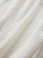 Linen-Blend Puff-Sleeve Sweater Top