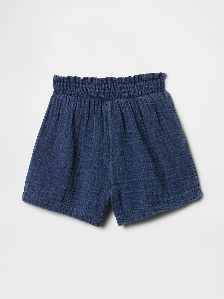 Baby & Toddler Crinkle Gauze Denim Pull-On Shorts