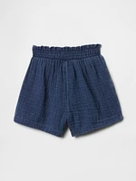 Baby & Toddler Crinkle Gauze Denim Pull-On Shorts