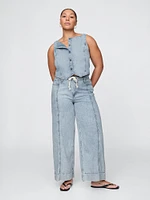 Mid Rise UltraSoft Denim Baggy Trousers