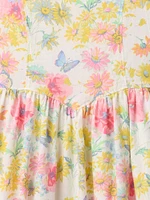 Kids Linen-Cotton Floral Dress