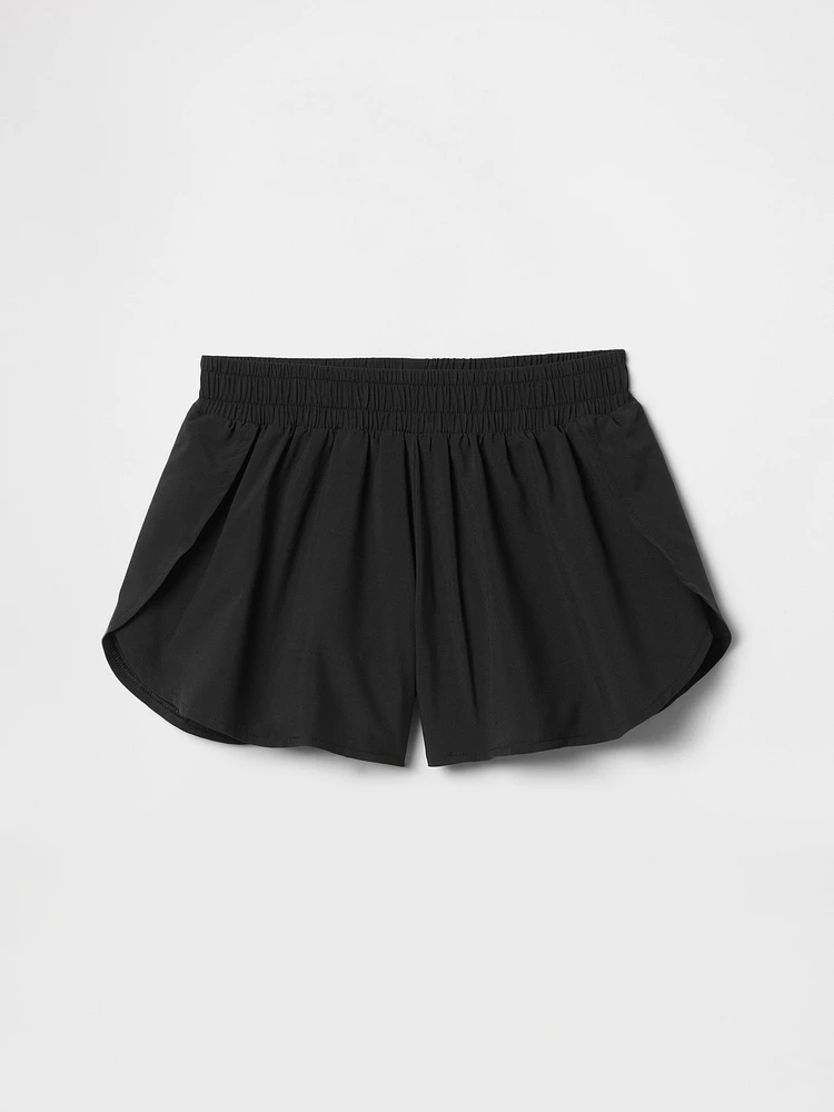 Kids Recycled Butterfly-Hem Run Shorts