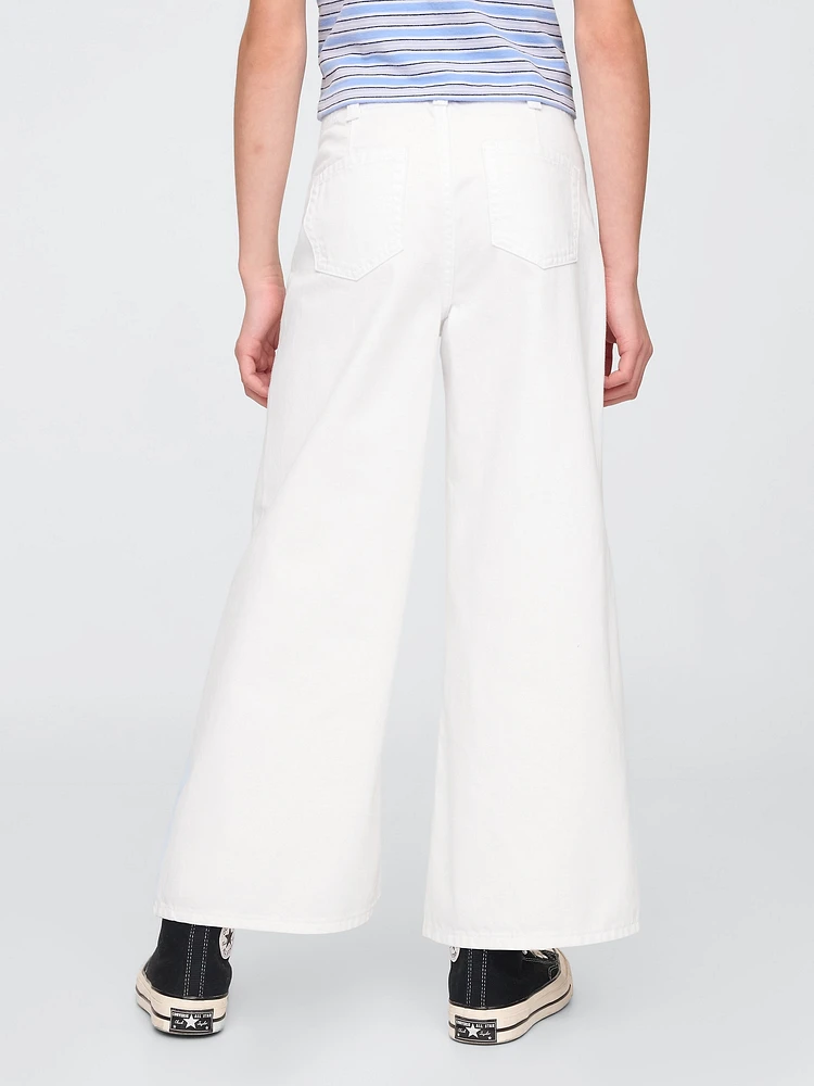 Kids High Rise Stride Wide-Leg Ankle Jeans
