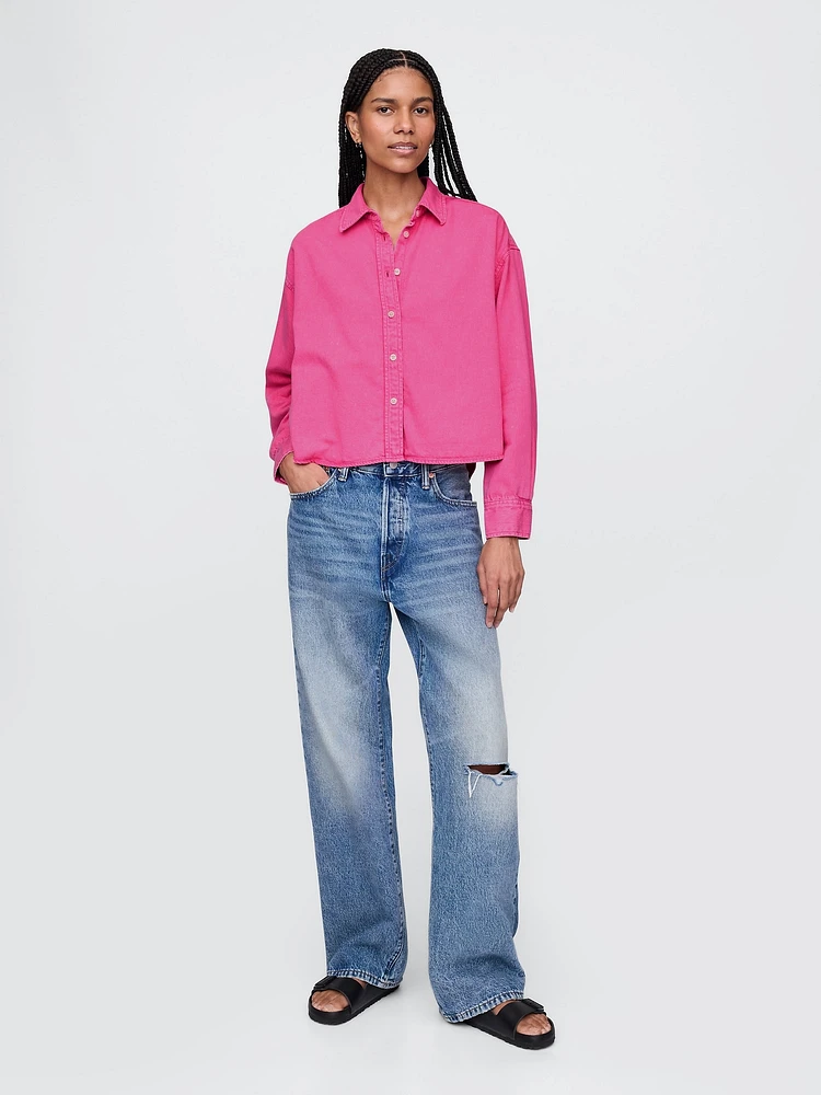 UltraSoft Denim Crop Big Shirt