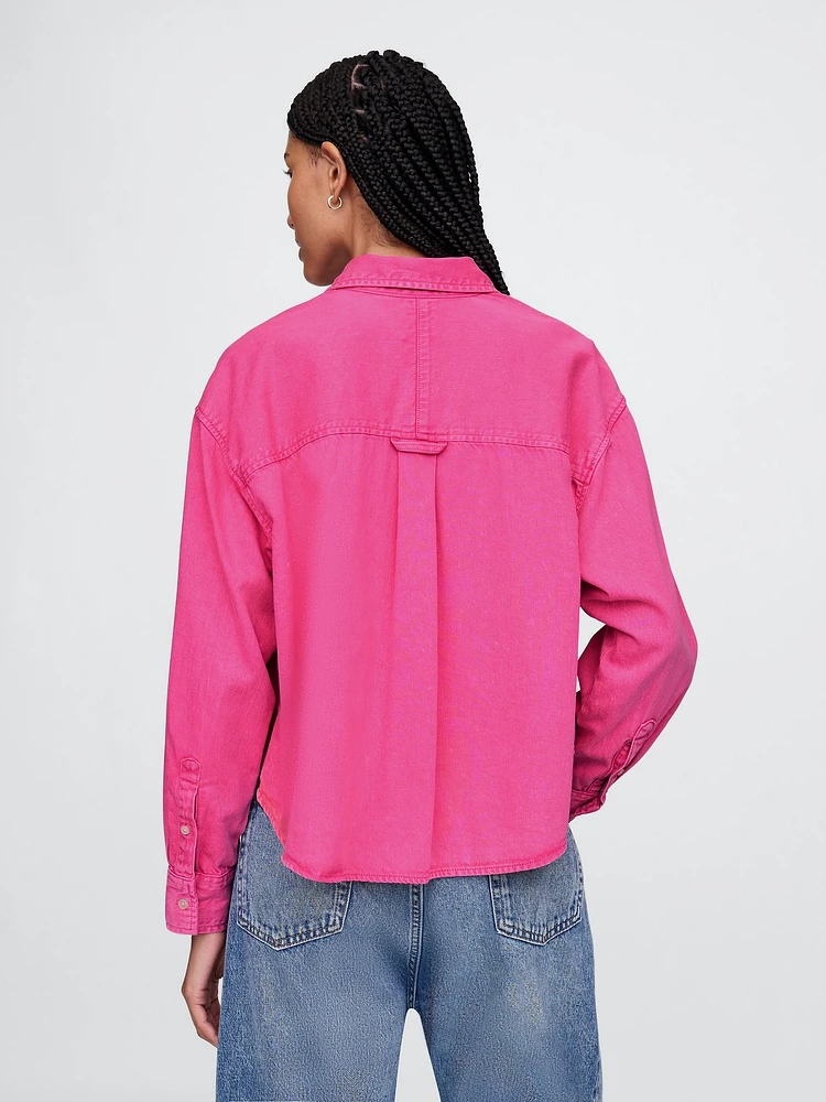 UltraSoft Denim Crop Big Shirt
