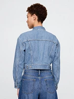 Cropped UltraSoft Icon Denim Jacket