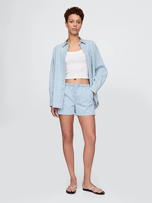 Mid Rise Easy Denim Boxer Shorts