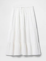 Cotton Gauze Tiered Maxi Skirt