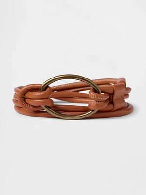 Vegan Leather Tie Belt