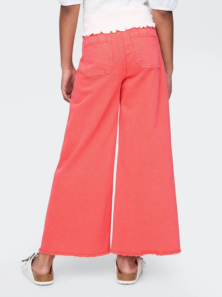 Kids High Rise Stride Wide-Leg Ankle Jeans