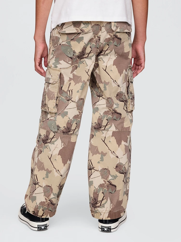 Kids Pull-On Camo Cargo Baggy Pants