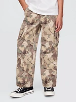 Kids Pull-On Camo Cargo Baggy Pants