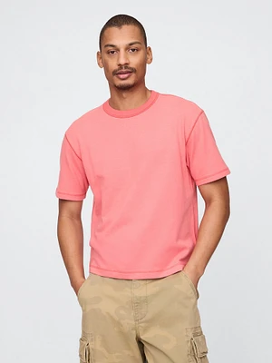 T-shirt court en tissu épais