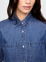 UltraSoft Cropped Denim Shirt