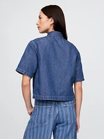 UltraSoft Cropped Denim Shirt