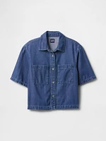 UltraSoft Cropped Denim Shirt