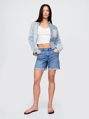 5" Mid Rise Denim Girlfriend Shorts