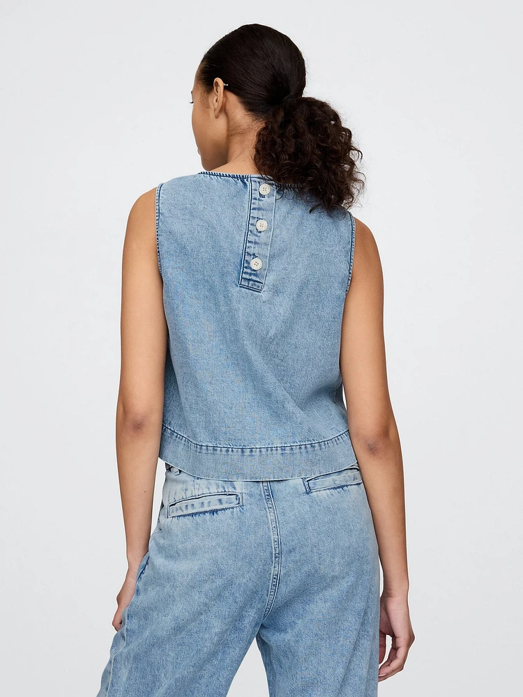 UltraSoft Denim Shell Tank
