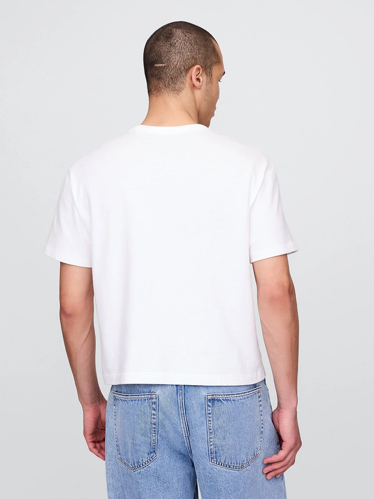 T-shirt court en tissu épais