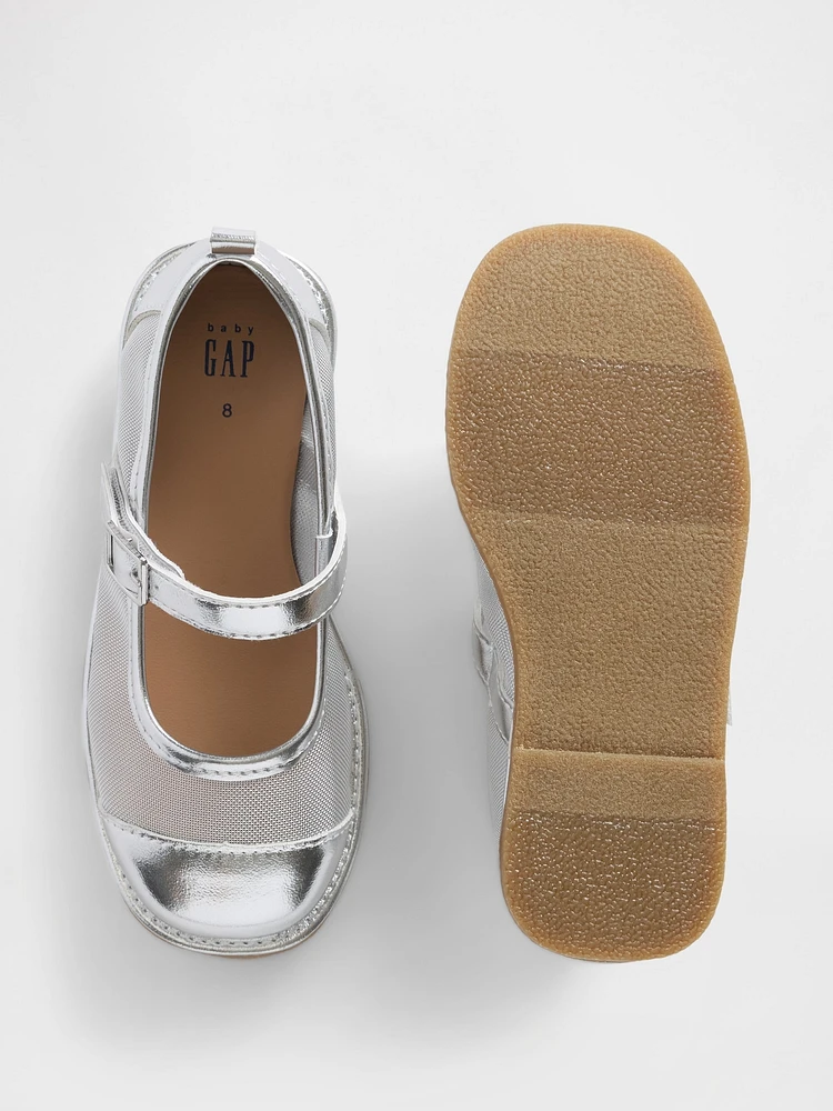 Toddler Metallic Mesh Mary Jane Flats