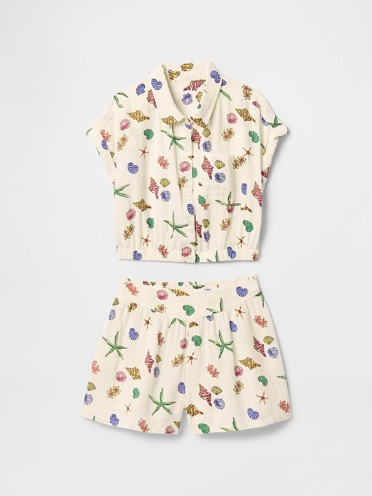 Kids Crinkle Gauze Outfit Set