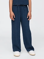 Kids Crinkle Gauze Denim Baggy Pants