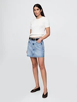 100% Cotton Cropped Cable-Knit Sweater