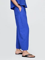 Cotton Gauze Easy Barrel Pants