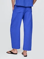 Cotton Gauze Easy Barrel Pants