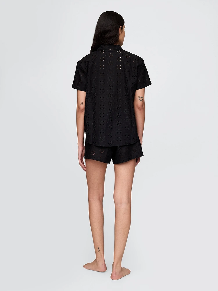 Eyelet Poplin PJ Boxer Shorts