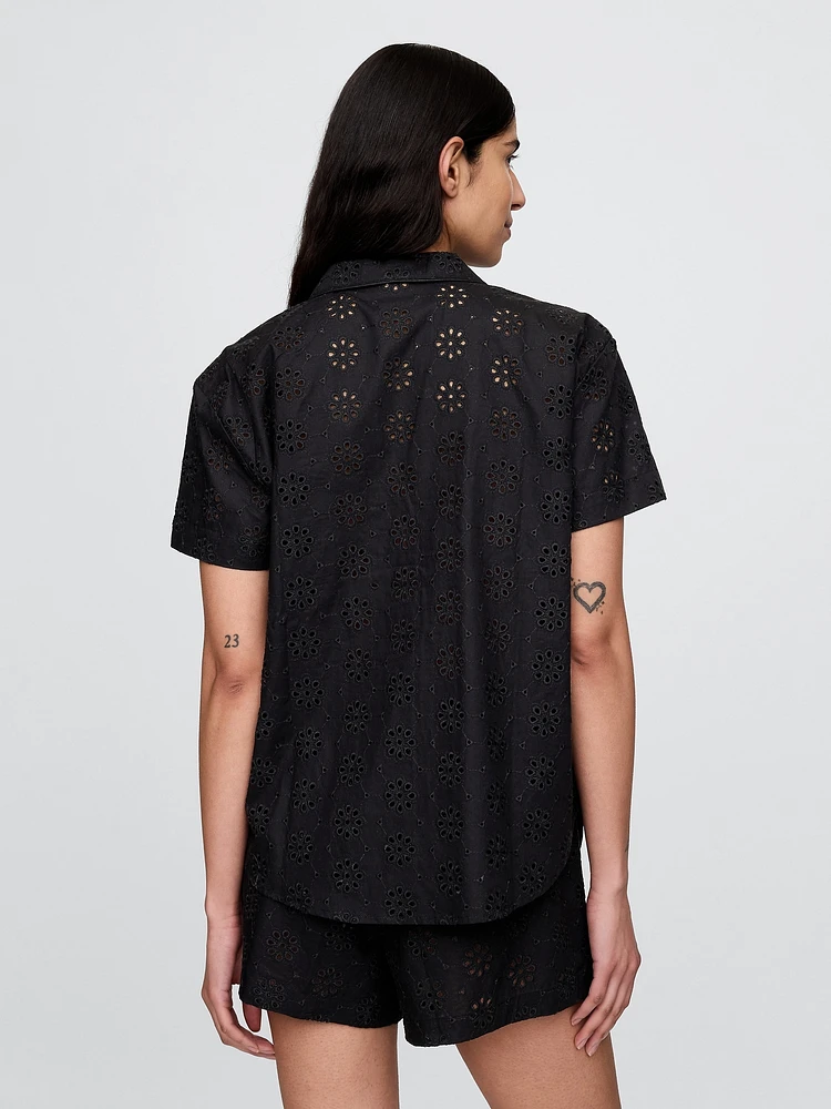 Eyelet Poplin PJ Shirt
