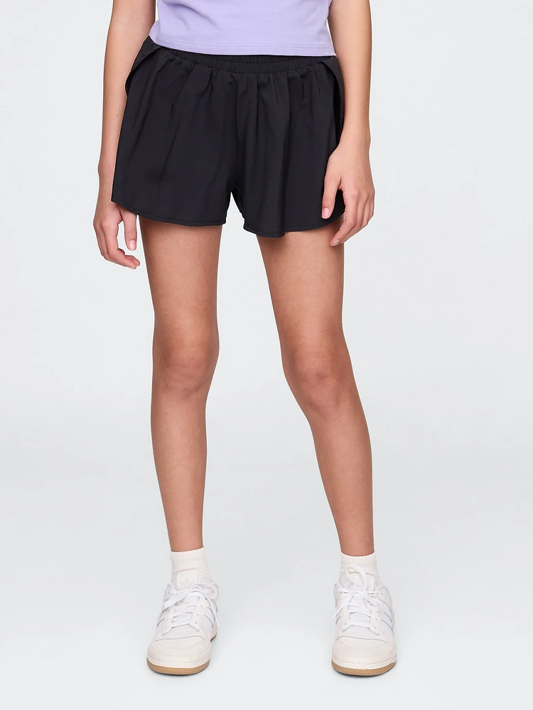 Kids Recycled Butterfly-Hem Run Shorts