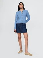 100% Cotton Crewneck Cardigan