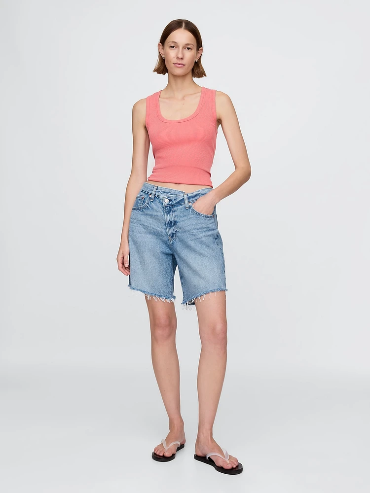 8" Mid Rise '90s Loose Denim Bermuda Shorts