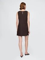 Linen-Blend Mini Shift Dress