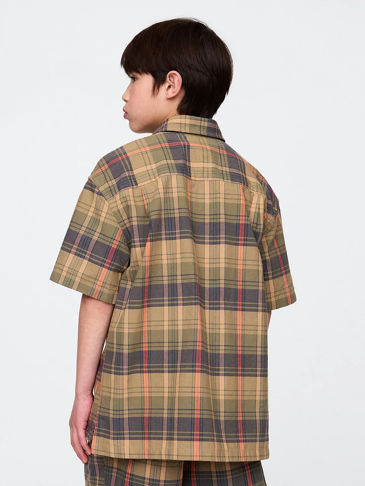 Kids Relaxed Plaid Shirt