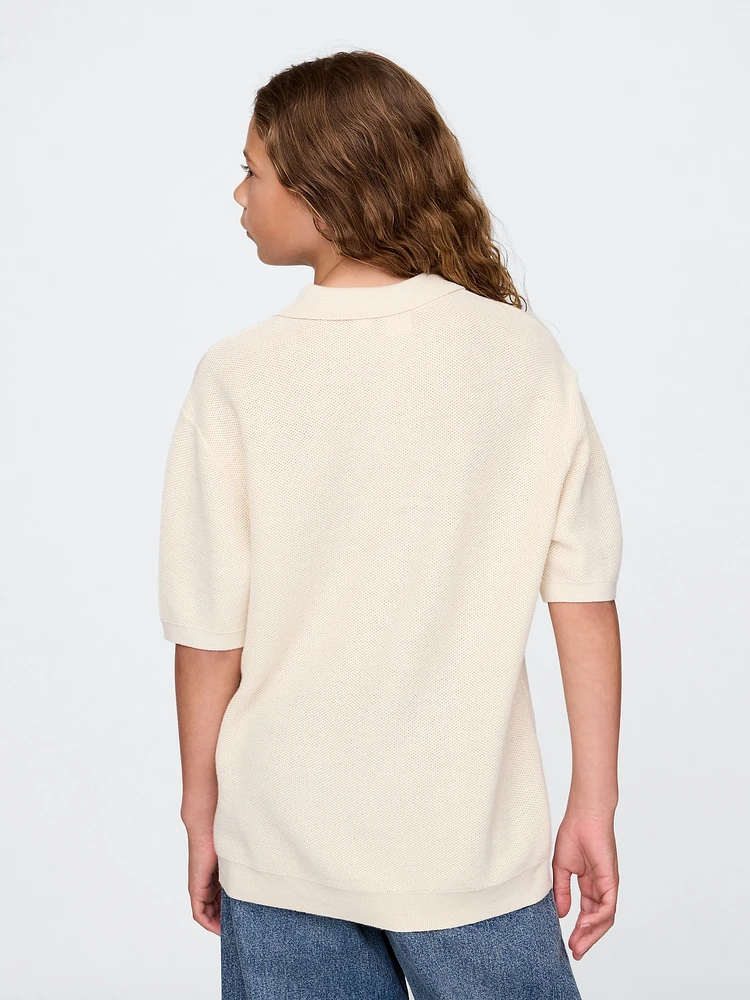 Kids Relaxed Sweater Polo Shirt